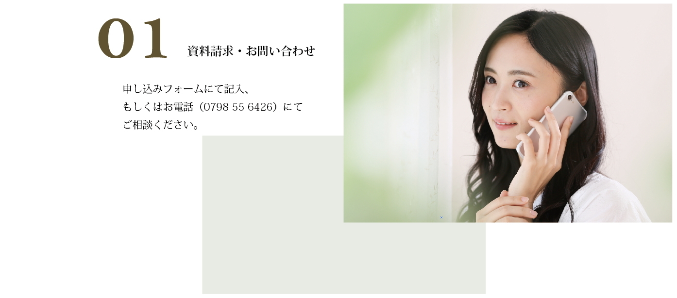 申し込みフォームにて記入、もしくは0798-55-6426に